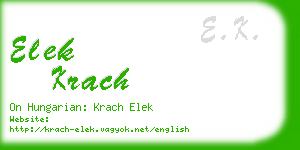 elek krach business card